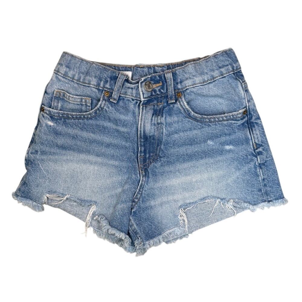 Zara Girls Denim Shorts Adjustable Waist Sz 11/12